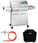 Taino Gasgrill, Silber, Metall, 140x117x55 cm, Grills & Outdoor-K&uuml;chen, Gasgrills
