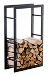 CLP Kaminholzregal, Schwarz, Metall, 60x100x25 cm, Kleinm&ouml;bel, Kamine & Zubeh&ouml;r,