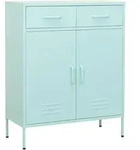 vidaXL Lagerschrank, Blau, Metall, 2 Schubladen, 80x101.5x35 cm, Wohnzimmer, Kommoden
