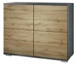 Vladon Kommode, Eiche Wotan, Holzwerkstoff, 92.5x75.5x35 cm, Wohnzimmer,...