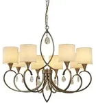Searchlight Kristall-H&auml;ngeleuchte Alberto, Beige, Messing, Metall, Glas,...