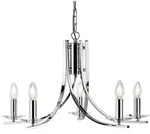 Searchlight Kronleuchter Ascona, Chrom, Metall, Glas, 90 cm, h&ouml;henverstellbar,