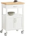 SoBuy K&uuml;chenwagen, Wei&szlig;, Holzwerkstoff, 60x90x45 cm, Esszimmer, Servierwagen
