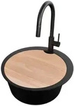 Primagran Granitsp&uuml;le, Schwarz, Chrom, Schwarz, Beige, Kunststoff, Rund,...