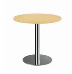 Venda Konferenztisch, Ahorn, Chrom, Metall, Holzwerkstoff, rund, S&auml;ule, 80x74x80 cm,