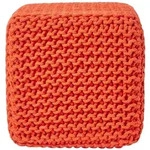 Homescapes Strick-Pouf, Orange, Textil, Uni, Quadratisch, 35x35x35 cm,...