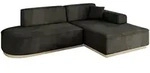 Altdecor Ecksofa, Schwarz, Textil, 15-Sitzer, L-Form, 232x165 cm, Wohnzimmer, Sofas &