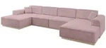 Altdecor Wohnlandschaft, Rosa, Textil, 6-Sitzer, 386x80x165 cm, Wohnzimmer, Sofas &