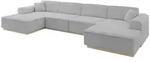 Altdecor Wohnlandschaft, Hellgrau, Textil, 6-Sitzer, 386x80x165 cm, Wohnzimmer, Sofas