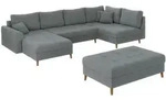 S-Style M&ouml;bel Wohnlandschaft, Grau, Textil, Echtholz,Buche, Birke, 8-Sitzer,