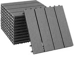 tectake Terrassenfliesen, Grau, Kunststoff, Quadratisch, 31x2.2x31 cm,