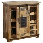 Massivmoebel24 Weinkommode, Braun, Holz, Echtholz,Mangoholz, 2 F&auml;cher, 2 Schubladen,