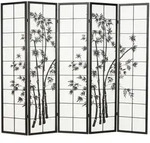 Homestyle4u Paravent, Schwarz, Holz, 220x179x2 cm, Wohnzimmer, Raumteiler &