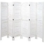 MCW Paravent, Wei&szlig;, Holz, Paulownia, 240x170x2 cm, Wohnzimmer, Raumteiler &