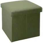 Intirilife Sitzbox, Gr&uuml;n, Textil, 30x30x30 cm, Wohnzimmer, Hocker, Sitzw&uuml;rfel