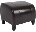 MCW Sitzhocker, Braun, Leder, 45x37x47 cm, Wohnzimmer, Hocker, Sitzw&uuml;rfel