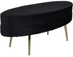 Livetastic Hockerbank, Schwarz, Gold, Metall, 100x41x40 cm, abwischbar,...
