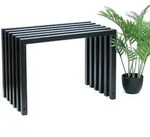 DanDiBo Hocker, Schwarz, Metall, 60x43.5x37 cm, Gartenm&ouml;bel, Gartenb&auml;nke