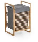 Mid.you W&auml;schekorb, Grau, Eiche, Textil, Holzwerkstoff, 18,4 L, rechteckig,