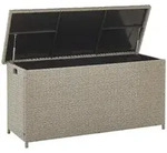 Beliani Auflagenbox, Beige, Grau, Natur, Schwarz, Kunststoff, 126x63x46 cm,