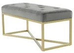 Kayoom Hockerbank, Grau, Gold, Metall, Kunststoff, Textil, 90x40x40 cm, Esszimmer,