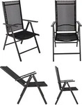 Gardenson GARTENKLAPPSTUHL-SET Anthrazit 56x105x65 cm