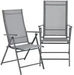 [en.casa] Gartenstuhl-Set, Hellgrau, Metall, 2-Sitzer, 57x105x68 cm, Gartenm&ouml;bel,