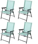 Costway Terrassenstuhl, Mintgr&uuml;n, Metall, 60x93x65 cm, Gartenm&ouml;bel, Gartenst&uuml;hle,
