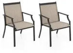 Costway Gartenst&uuml;hle, Braun, Metall, 61x90x66 cm, Gartenm&ouml;bel, Gartenst&uuml;hle,
