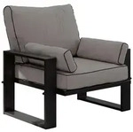 MKS Gartensessel, Grau, Textil, 1-Sitzer, 98x90x87 cm, Loungem&ouml;bel, Loungesessel