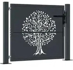 vidaXL Gartentor, Grau, Metall, 105x105 cm, Gartenzubeh&ouml;r