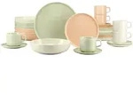 Creatable Kombiservice Session Romance, Creme, Salbeigr&uuml;n, Lachs, Keramik,