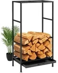 DanDiBo Kaminholzregal, Schwarz, Metall, 50x80x25 cm, Kleinm&ouml;bel, Kamine & Zubeh&ouml;r,