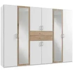 P & B Kleiderschrank, Wei&szlig;, Eiche, Holzwerkstoff, 4 F&auml;cher, 2 Schublade(n)