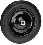 Relaxdays Schubkarrenrad, Schwarz, Kunststoff, Metall, 34.5x34.5x9 cm,