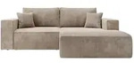 Selsey Ecksofa, Beige, Textil, 3-Sitzer, Ottomane rechts, L-Form,L-Form,...