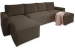 Masseno Wohnlandschaft, Braun, Kunststoff, 5-Sitzer, U-Form, 295x85x140 cm,