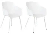 Beliani Esszimmerstuhl, Wei&szlig;, Metall, 1-Sitzer, 57x83x51 cm, Esszimmer,...