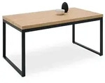 Homestyle4u Esstisch, Natur, Schwarz, Holzwerkstoff, Metall, Rechteckig,Quadratisch,