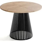 WFL Group Esstisch, Eiche Wotan, Metall, Nachbildung, 8-Sitzer, Rund,Rund, 176x76x100