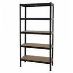 MCW Schwerlastregal, Schwarz, Braun, Metall, 90x180x40 cm, Freizeit, Heimwerken,
