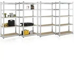 Juskys Lagerregal, Silber, Metall, 90x180x40 cm, Freizeit, Heimwerken, Werkstatt
