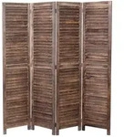 MCW Paravent, Braun, Holz, Paulownia, 160x170x2 cm, Wohnzimmer, Raumteiler &