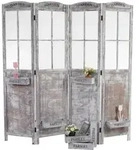 MCW Paravent, Grau, Braun, Holz, Paulownia, 180x170x22 cm, Wohnzimmer, Raumteiler &