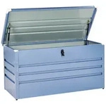 Beliani Aufbewahrungsbox, Blau, Metall, 132x64x62 cm, Aufbewahrung &...