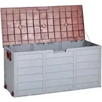 Beliani Aufbewahrungsbox, Grau, Braun, Kunststoff, 112x53x50 cm, Aufbewahrung &