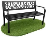 Akord Gartenbank, Schwarz, Metall, Rechteckig, 124x75x50 cm, Gartenm&ouml;bel,