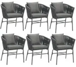tectake Stuhlset, Dunkelgrau, Dunkelgrau, Textil, 60x77x61 cm, Gartenm&ouml;bel,