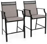 Costway Gartenst&uuml;hle, Braun, Metall, 62x114x66 cm, Gartenm&ouml;bel, Gartenst&uuml;hle,