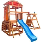 Home Deluxe Spielturm, Nussbaum, Holz, 420x278.4x448.4 cm, Outdoor Spielzeug,